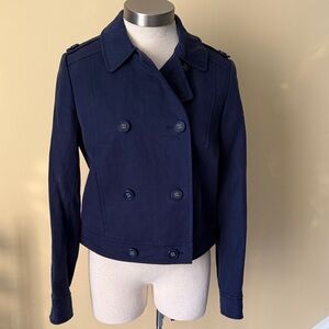 Coach linen and cotton blend navy double-breasted Jacket